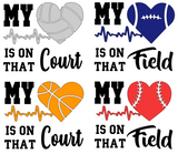 My Heart Is On That Court/Field (Multiple Shirt Styles)